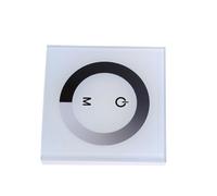 Keenso Regulador de panel táctil monocolor, controlador de interruptor de pared, barra de luz LED, brillo ajustable para lámparas (blanco)