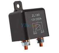 Keenso - Relé de coche de 4 pines, 12 V, 200 A, color negro, resistente, interruptor de encendido/apagado, para coche, barco, 200 A