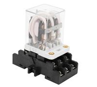 Keenso Relé intermedio duradero JQX-38F 40A con bobina de cobre de gran tamaño para aplicaciones de alta tensión (DC24V con base)