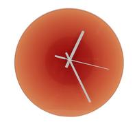 Keenso Reloj de Pared Redondo Grande con Diseño de Puesta de Sol, Reloj de Cuarzo de 12 Pulgadas, sin Tictac, para Aula, Oficina, Cronometraje Preciso (Orange)