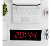 Keenso Reloj LED Digital, Reloj de Pared Moderno de Aleación de Aluminio para Oficina y Dormitorio, Enchufe de la UE 110-240 V - Excelente Mano de Obra, Pantalla Grande - para Gestión del Tiempo