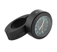 Keenso Reloj para Manillar de Motocicleta, Hora Precisa, Aleación de Aluminio Resistente Al Agua, Resistente a los Golpes, con Batería CR2025 de 200 MAh Incorporada, para Manillares (BLACK)