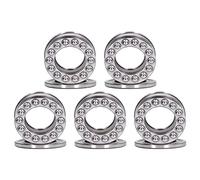 Keenso Rodamientos de bolas de presión de alto rendimiento para gancho de grúa bombas de agua verticales acero 5 piezas 1,00 x 1,85 x 0,60 pulgadas para gato hidráulico (51207)