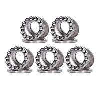 Keenso Rodamientos de bolas de presión de alto rendimiento para gancho de grúa bombas de agua verticales acero 5 piezas 1,00 x 1,85 x 0,60 pulgadas para gato hidráulico (51206)