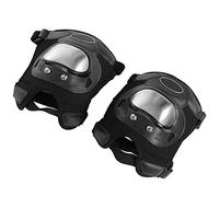 Keenso Rodilleras de seguridad Motocicleta de acero inoxidable 2 piezas Rodilleras para adultos Conjunto de armadura protectora de espinilla usar accesorios