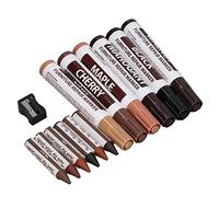 Keenso Rotuladores de Retoque para Muebles, Impermeables, de Secado Rápido, 6 uds., Roble, Cereza, Caoba, Arce, Nogal, Negro, Regalo Perfecto para Reparación de Madera