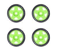 Keenso Ruedas 1/8 GT RC, 4 Piezas de Ruedas de Carreras de Carretera RC de Plstico de Goma, Ajuste Antideformacin para Reemplazo (Verde