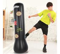 Keenso Sacos de Boxeo, Saco Pesado de PVC con Base Rellenable con Agua para Boxeo y del Estrés, 1,5 M, Ideal para Adultos y Niños (Letras Negro)