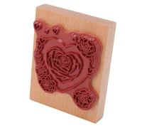 Keenso Sello de Goma de Madera, Exquisito Corazón Floral Decorativo para álbumes de Recortes, Invitaciones de Boda, Ideal para Elaborar Diarios y Tarjetas