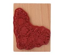 Keenso Sello de Goma de Madera, Sello Artesanal Decorativo de Diseño Floral con Tamaño de 9x7 Cm para álbumes de Recortes y Fabricación de Tarjetas