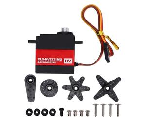 Keenso Servo de Coche RC, Engranaje de Metal, Servo Digital, 22kg Cm, 0,08 Segundos, Motor sin Núcleo, Rodamientos 2BB, Conector IP67 JR para Brazos Robóticos de Coches RC 1, 8, 1, 10