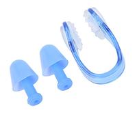 Keenso Silicona Suave y Impermeable -PC -ARPLUGS Clip de la Nariz para Buceo Yoga, 2 X Tapones para los Oídos 1 X Clip Nasal (BLUE)