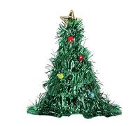 Keenso Sombrero de árbol de Navidad, Accesorio Festivo de Fieltro de PVC para Fiesta de Navidad, Fiesta de Suéter Tonto y Accesorios para Fotos Familiares, Diseño Verde 3D con Pompón de Estrella,