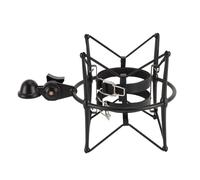 Keenso Soporte Antivibración de Metal Profesional para Micrófono de Estudio, Soporte Antivibración para Micrófono, con Clip para de 60MM (BLACK)