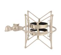 Keenso Soporte Antivibración de Metal Profesional para Micrófono de Estudio, Soporte Antivibración para Micrófono, con Clip para de 60MM (GOLD)