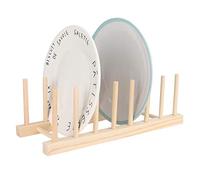Keenso - Soporte de secado de platos de madera, soporte para platos de cocina, escurridor de madera para casa y fiesta