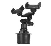 Keenso Soporte del Teléfono Monte de Copa Ajustable Rotación de 360 Grados para Galaxia de, Soporte de Teléfono de Tazas de Doble Automóvil Estable para 3-7 Pulgadas - Negro