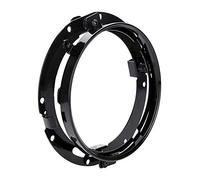 Keenso Soporte faro motocicleta, anillo redondo cromado negro 7 pulgadas, soporte montaje faro para motociclistas y escenarios urbanos todoterreno