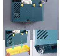 Keenso Soporte Multifuncional para Cuchillos Montado en la Pared, Estante de Secado de Cubiertos de Gran Capacidad para Accesorios de Cocina (azul oscuro)