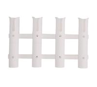 Keenso Soporte para Caña de Pescar Montado en la Pared, Soporte para Caña de Pescar de 4 Tubos con Tornillos para Barco, Kayak, Garaje, Refrigerador, RV (White)