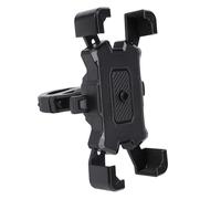 Keenso Soporte para Teléfono de Motocicleta, Soporte para Teléfono de Motocicleta de Aleación de Aluminio ABS con Base Amortiguadora, Rotación de 360 Grados, Bloqueo de un Botón para Conductores