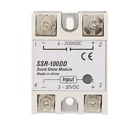 Keenso SSR-100DD Módulo de Relé de estado sólido, 100A SSR 3-32V DC Control de maquinaria Control de DC Entrada para Procesos de Automatización Industrial