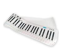 Keenso Tabla de Práctica de Piano de 88 Teclas, Guía de Dedo de Teclado de Papel Resistente Al Agua, Diseño de Notas de Tamaño Estándar, Ayuda de Aprendizaje Portátil para Estudiantes Principiantes
