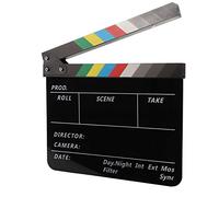 Keenso Tablero de Claqueta de Película Acrílico Colorido con Ranura para Marcador y Paño de Limpieza para Filmación de Largometrajes de Película de 11,8x9,8 Pulgadas