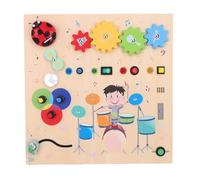 Keenso Tablero Ocupado Montessori, Juguete Sensorial de Madera con Interruptores de Luz LED, Actividad de Viaje Atractiva para Niños Pequeños de 1, 2 y 3 Años