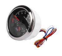 Keenso Tacómetro Eléctrico 3 en 1, Medidor de Temperatura del Agua, Presión de Aceite, 4000 Rpm, 0-10 Bar, 40-120 C, Retroiluminado de 7 Colores, con Orificio de Montaje (Bisel plateado con esfera