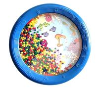 Keenso Tambor educativo Wave Bead Ocean de plástico con diseño de ondas, fácil de transportar para clases de música y actividades de entretenimiento 10 pulgadas naranja
