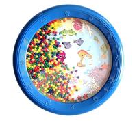 Keenso Tambor educativo Wave Bead Ocean de plástico con diseño de ondas, fácil de transportar para clases de música y actividades de entretenimiento (30,5 cm naranja (patrón de caballo de azul de