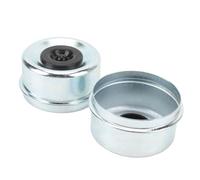 Keenso Tapa Antipolvo para Cojinete de Cubo de Rueda de Eje de Remolque de 2,72 Pulgadas, Cubierta de Grasa para Cojinete de Remolque Galvanizada de Aleación de Acero de 2 Piezas con