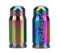 Keenso Tapas de válvula de Boquilla de Bicicleta, 2 Piezas de Tapa de válvula de aleación de Titanio TC4, montaña, Accesorio de Bicicleta de Carretera(Vistoso) Bicicletas y Accesorios