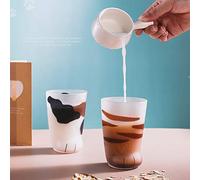 Keenso Taza Linda de Cristal con Patas de Gato, Patas de Tigre, Delicadas Garras de Gatito, Taza de café con Leche, 300ml, Novias y Madres (A)