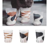 Keenso Taza Linda de Cristal con Patas de Gato, Patas de Tigre, Delicadas Garras de Gatito, Taza de café con Leche, 300ml, Novias y Madres (B)