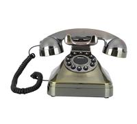 Keenso Teléfono de Línea Fija de Bronce Antiguo Vintage Botón Grande Llamado de Alta Definición para Uso Doméstico