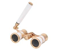 Keenso Telescopio Binocular de ópera Portátil Prisma BAK-7 de Enfoque Central de Aumento 3X25 para Teatros, Adecuado para Mujeres, Negro, 4,3x2,5x1,2 Pulgadas (White)