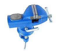 Keenso Tornillo de Banco Resistente con Mandíbula de 50 Mm, Abrazadera Giratoria de 360° para Proyectos de Carpintería y Bricolaje, Acero Fundido, Azul, 1 Unidad (50 mm/2 pulg. (1,5 kg) Azul)