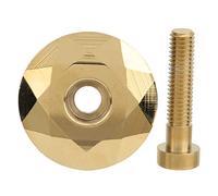 Keenso Tornillo y Tapa para Dirección de Bicicleta, Tornillo y Tapa de Potencia, Accesorios para Bicicletas(Oro) Aparcabicicletas y Almacenamiento