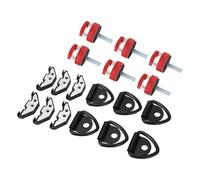 Keenso Tornillos de Mariposa, Herrajes de Techo Rígido de Liberación Rápida, Kit de Anillo en D de Aluminio Billet con Tornillos y Tuercas para JK JL (rojo)