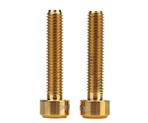 Keenso Tornillos de Palanca de Freno de Bicicleta, 2 Piezas M5x25 mm Tornillos de Freno de Bicicleta de aleación de Titanio para Bicicleta de montaña, Accesorios de Pernos de Freno de Ciclismo(Oro)
