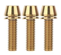 Keenso Tornillos para Bicicleta, 3 Piezas Tornillo De Aleación De Titanio, M5 * 20/M6 * 20 Tornillo De Fijación para La Potencia De La Bici(M6*20mm-Oro)