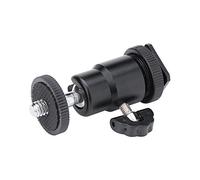 Keenso Trípode de Cámara de Alta Resistencia Mini Cabezal Esférico Que Bloquea Suavemente el Adaptador Negro para Cámara Digital, Ideal para Enchufe de 1/4 de Pulgada, Ideal para Fotógrafos