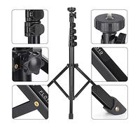 Keenso Trípode Fotográfico Multifuncional de Aleación de Aluminio Negro con Rotación de 360 Grados, Bloqueo de Hebilla de Eje Central, Almohadilla Antideslizante para el Pie, Capacidad de Carga de