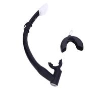 Keenso Tubo de Snorkel de Silicona, Snorkel Flexible para Bucear, con Conector Seco, Válvula de Drenaje Unidireccional (Black)