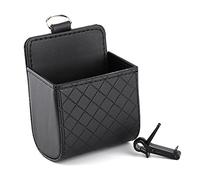 Keenso Universal Car Air Vent Organizador Negro, Auto Seat Volver Funda Interior con gancho, Montaje Outlet Storage Box Cargador de cuero Contenedor Bolsa Holder Pouch para Smart Phone, Gafas, Pluma,