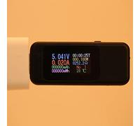 Keenso USB Tester Voltímetro Digital Voltímetro para Lames Fast Lades 3.0, Memoria Inteligente, Pantalla LCD Transparente para los Entusiastas de la Carga (BLACK)