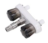Keenso Válvula de Grifo de Ducha para RV, Rosca de 3/4 Pulgadas, Conexión Rápida, Válvula Mezcladora de Control de Temperatura de Doble Perilla con Montaje sin Herramientas, para Ducha
