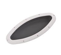 Keenso Ventana Portillo Ovalada de 465x200 Mm, Vidrio Oscuro Impermeable Totalmente Sellado Anti, Vidrio Templado de Acero Inoxidable ABS Resistente, con Antienvejecimiento Resistente